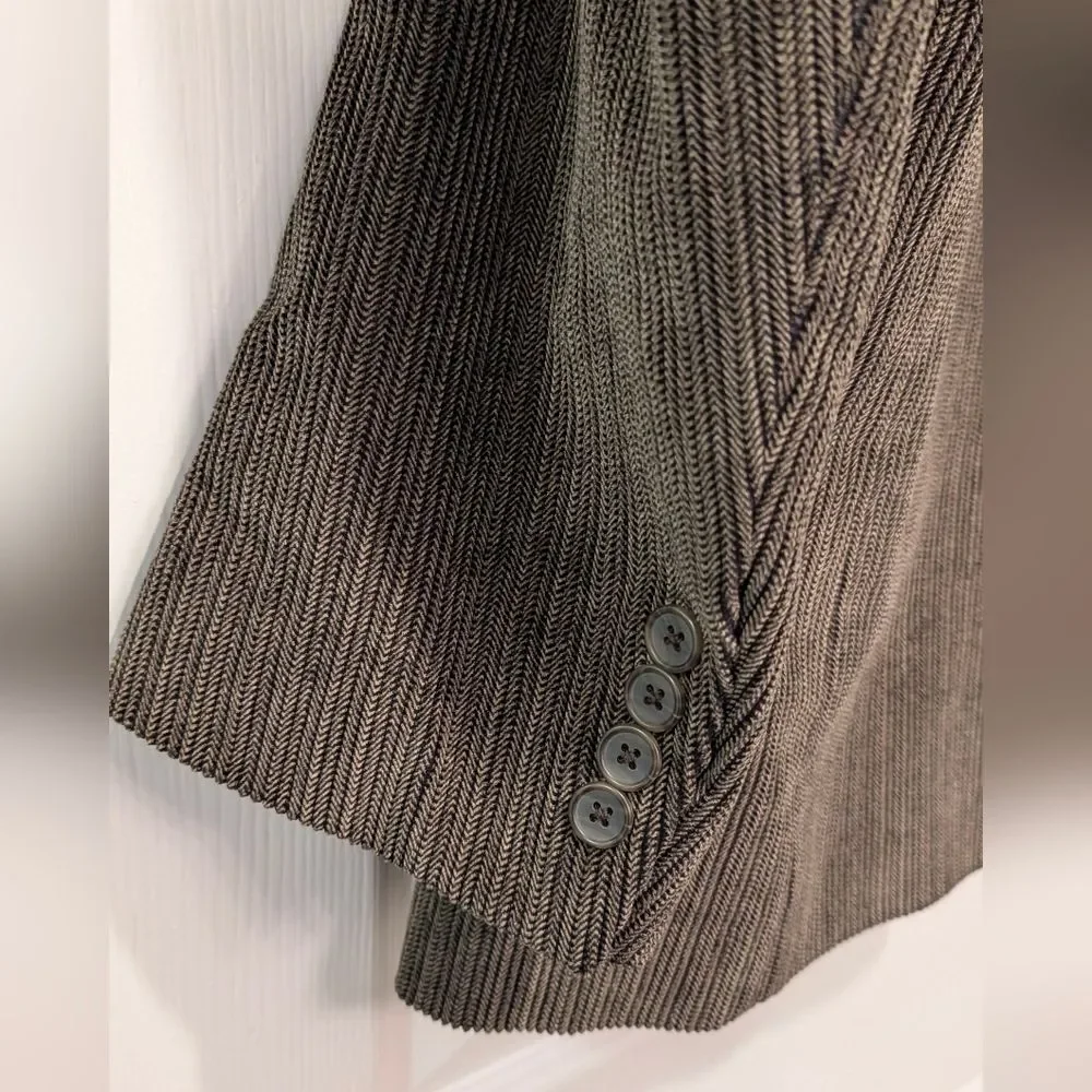 Dockers Corduroy Sport Coat Army Green Gray Size 44R Cotton Blazers Two Button